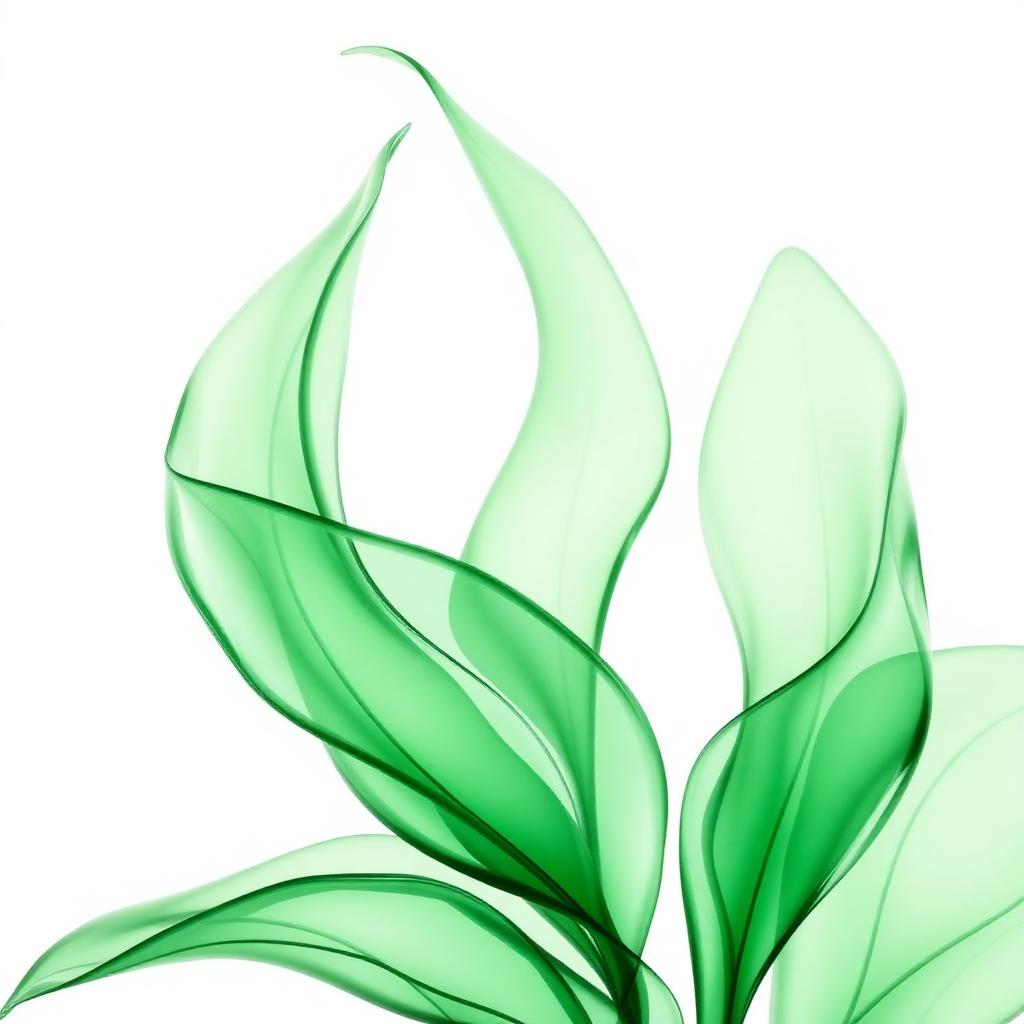 Abstract green translucent leaves
